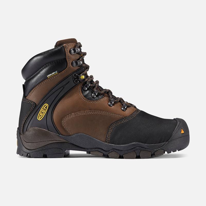 Keen Louisville MET 6" Steel Toe Arbeitsschuhe Herren DE-24503 Slate Black - Keen Herrenschuhe Braun